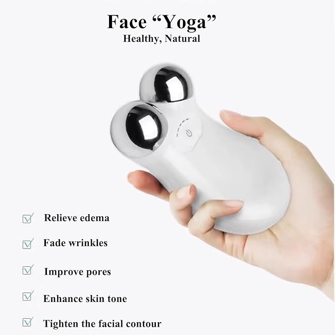 Microcurrent Facial Device,Enhances The Ability to Lift The Face and Tighten The Skin,Facial Wrinkle Equipment,White