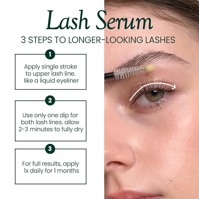 Biotin Lash Serum - Eyelash and Eyebrow Growth Serum for Thicker, Fuller Lashes and Brows, Korean Dermatologist-Developed, 0.35oz