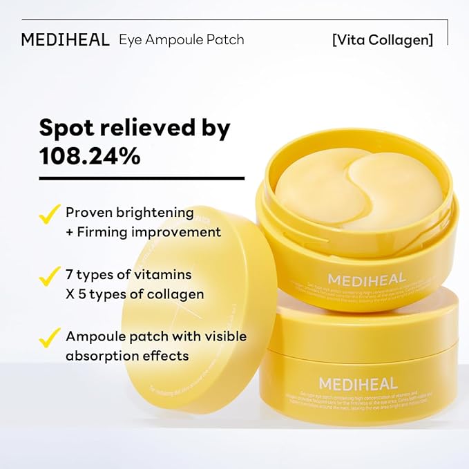 Mediheal Vita Collagen Under Eye Patches & Phyto Enzyme Peeling Pad for Daily Gentle Exfoliation