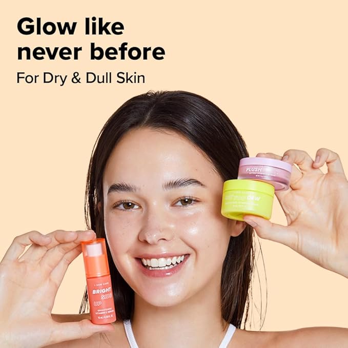 I DEW CARE Skin Care Set - Vitamin To Glow Pack | Niacinamide, Glass Skin Smoother, Vegan, Cruelty Free, Travel Size, Moisturizing Balm, For Dry Lips, Nourish and Hydrate, Illuminating