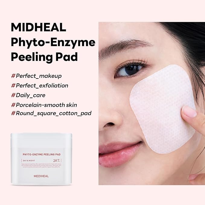 Mediheal Vita Collagen Under Eye Patches & Phyto Enzyme Peeling Pad for Daily Gentle Exfoliation