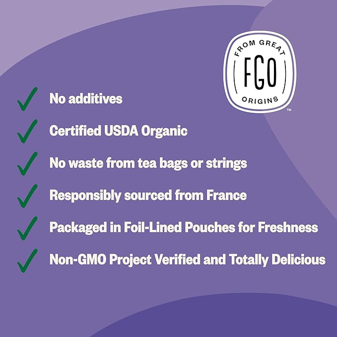 FGO Organic Dried Lavender Flowers, Extra Grade Dried Buds, Imported From France for Culinary or Sachet Bags, 16oz Bulk, Packaging May Vary (Pack of 1)