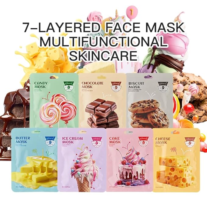 Facial mask Moisturizing face Mask - 10 Sheets, Deep Hydration, Improves Dry Skin, Sheet Mask, skincare for All Skin Types (COLOR-3)