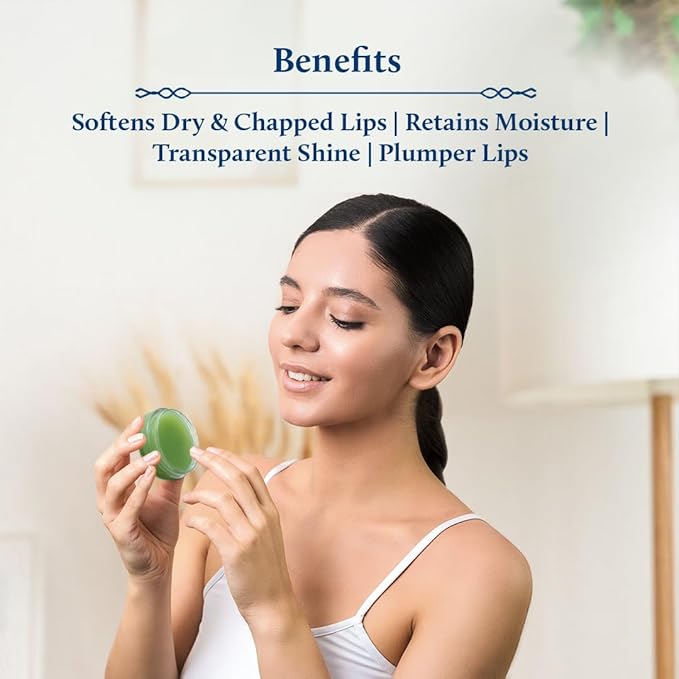 Blue Nectar Herbal Ayurvedic Lip Balm with Green Apple Vitamin C & Organic Ghee for Dry Lips | Hydrating Lip Gloss with Clean Ingredients (0.35 oz, 10 herbs)