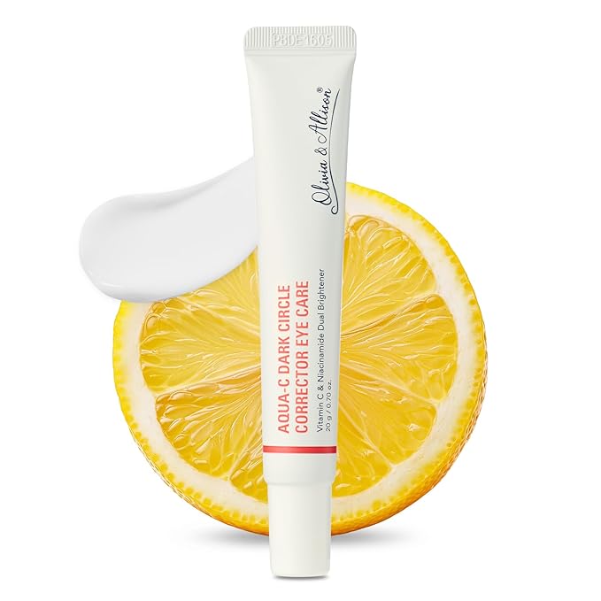 Olivia & Allison Dark Circle Corrector Eye Serum - Vitamin C, Squalane & Niacinamide for Brightening & Revitalizing (0.70 oz)