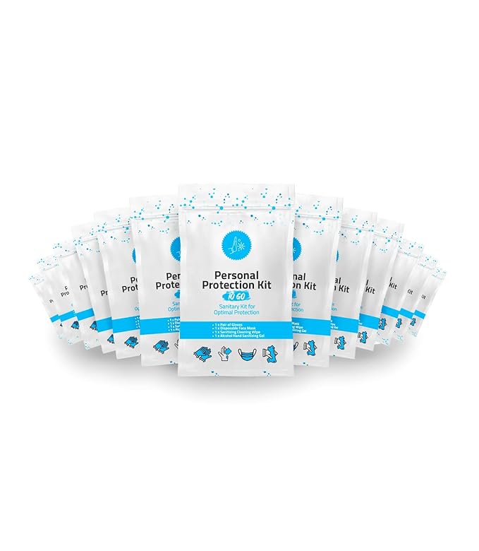 4 Item All-In-One Personal protection Kit - 10 PACK