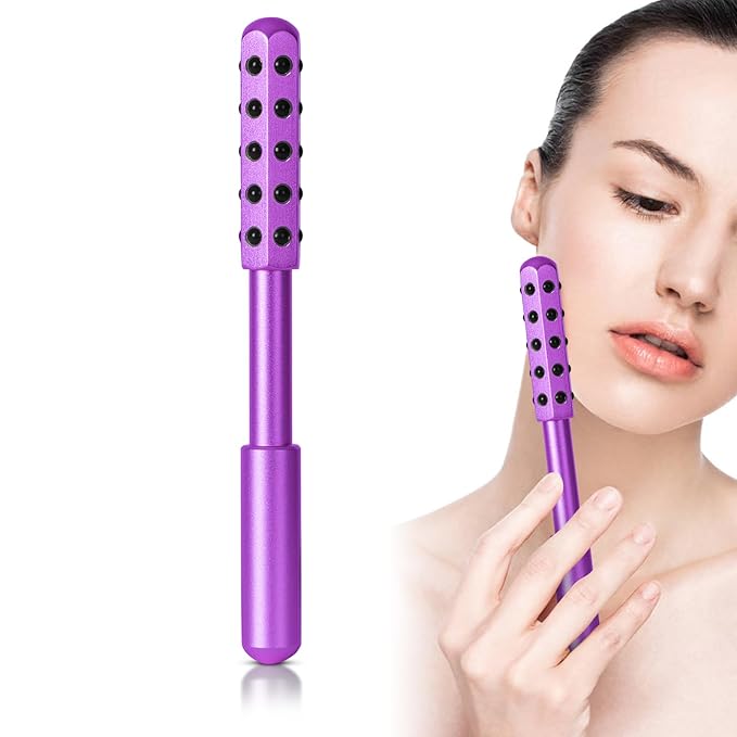 Radiance Roller 30 Germanium Stone Face Roller for Up Lifting and Skin Care,Uplift Massaging Beauty Roller,Uplifting Face Massager Roller (Purple)