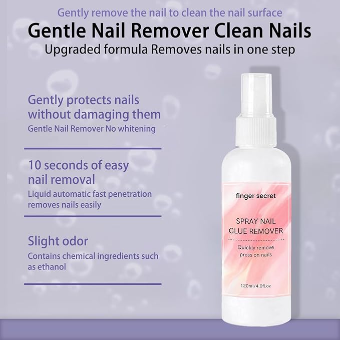 Press on Nail Glue Remover Nail Remover Kit,Cuticle Trimmer with Cuticle Pusher and Nippers Professional Manicure Tools for Manicure Salons