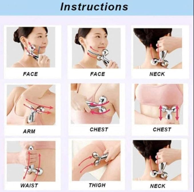 3D Daimond Cut Manual 360 Rotate Facial Massager Tool| Gua Sha Facial Skin Lifting,Reduces Eye Puffiness Anti Aging & Wrinkle Reducer| Helps in Skin Tightening, Blood Circulation