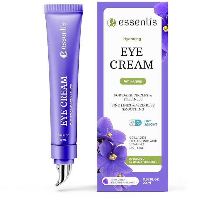 Retinol Collagen Cream, Anti Aging Face Moisturizer and Caffeine Eye Cream for Dark Circles and Puffiness