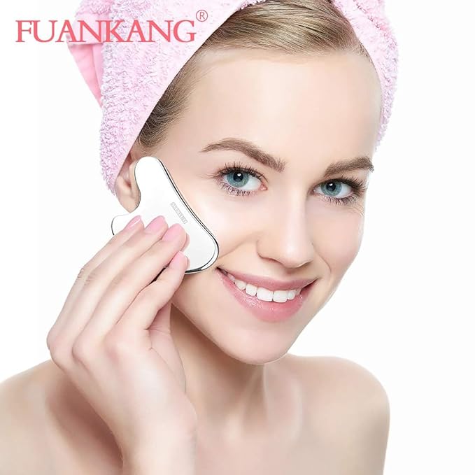 Gua Sha Facial Tools with Travel Pouch Stainless Steel Scraping Massage Tool for Face