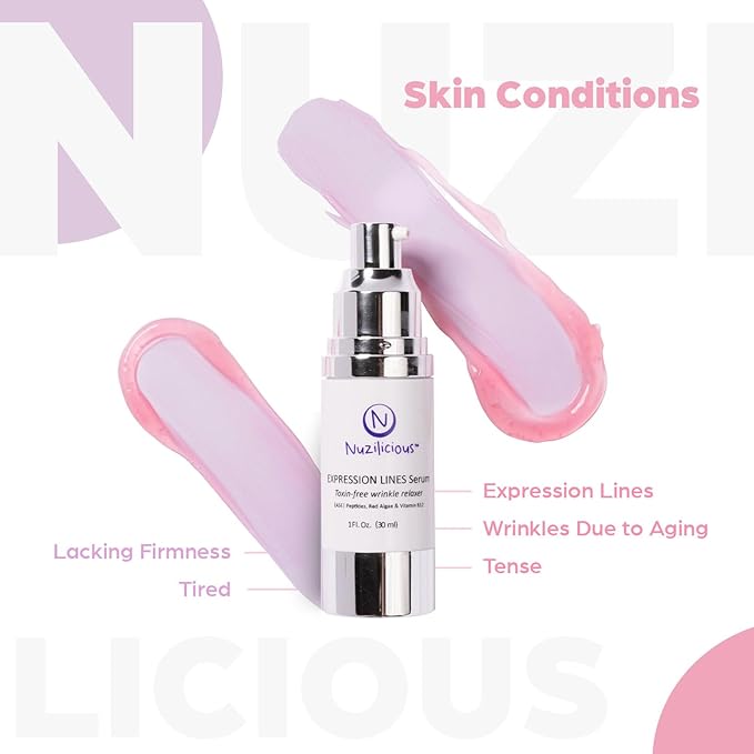 Professional Grade Expression Lines Serum – Toxin-Free Vegan & Cruelty-Free Anti-Wrinkle Relaxer for Face with Octapeptide & Antioxidants, Reduce Wrinkles, (1 oz)