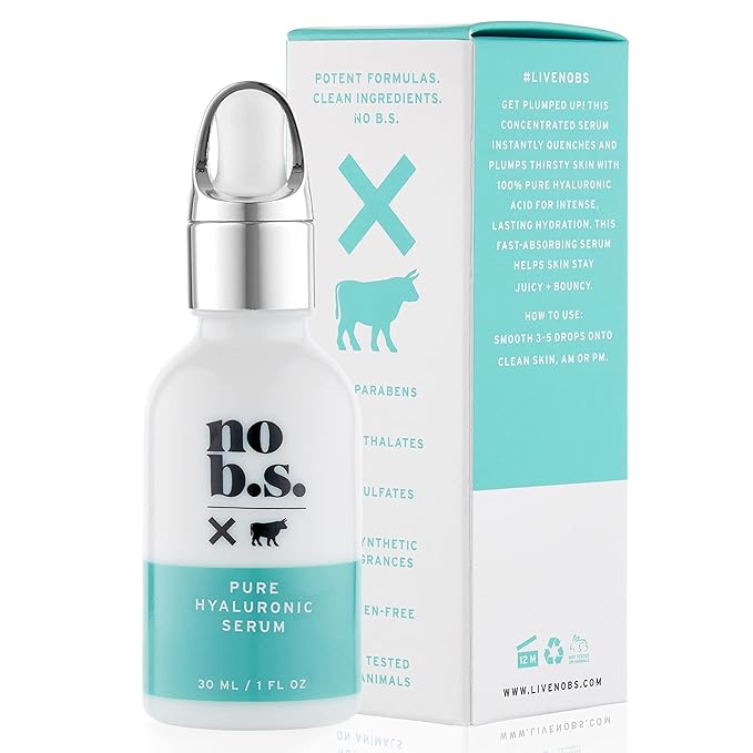 No Bad Stuff - Pure Hyaluronic Acid Serum For Face, Fine Lines & Wrinkles Serum, Suitable for All Skin Types, Skin Care for Women & Men, Gluten Free, Vegan, Travel Size, Unscented 1 FL Oz