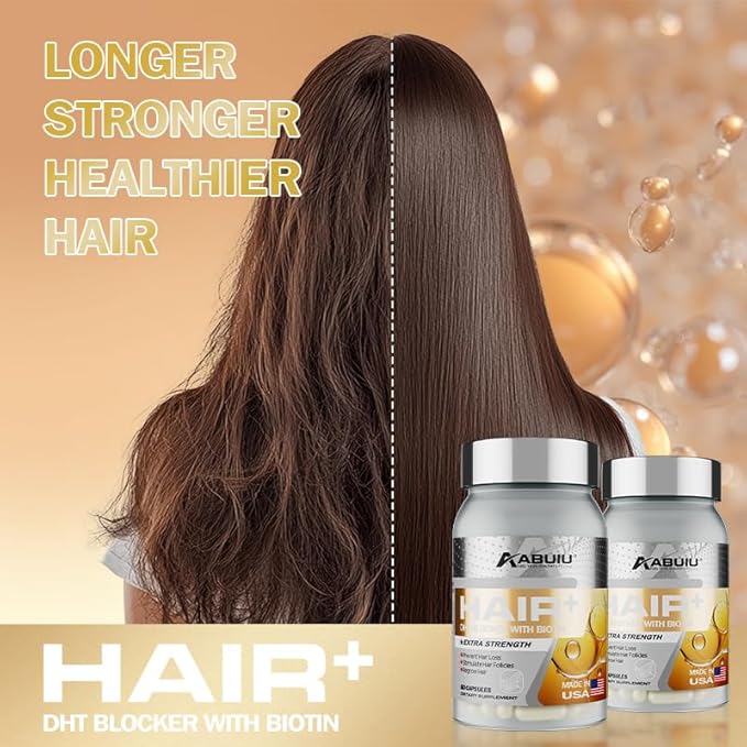 Biotin for Hair Growth Women Men - Third-Party Tested Biotin Supplement 5000 mcg, with Vitamin C E B12 B6 A Support Strong Nails Skincare Hair Health - USA Made - 120 Capsules / 2 Packs