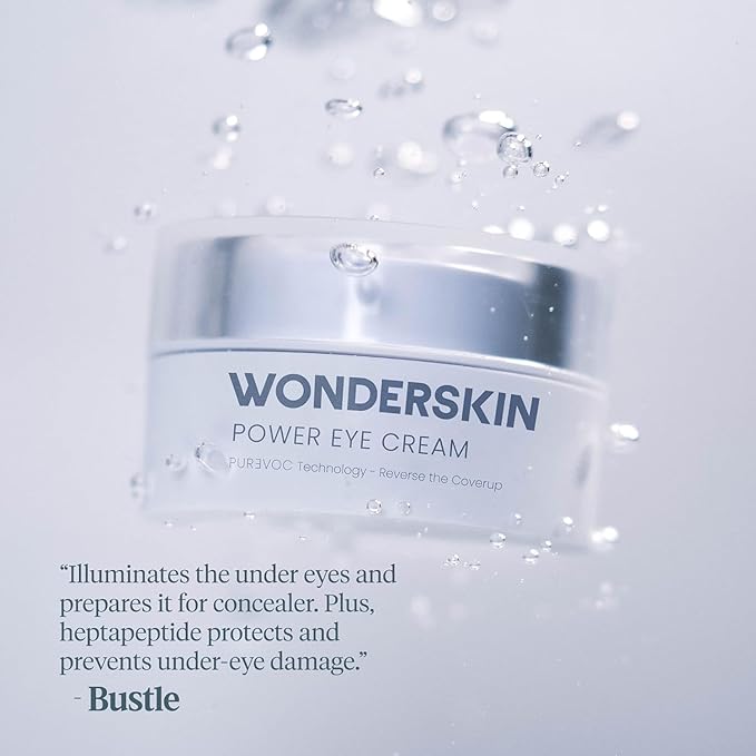Wonderskin Purevoc Eye Cream for Dark Circles and Puffiness 0.5 Oz - Under Eye Cream for Women and Men with Mango & Shea Butter, Squalane - Fragrance-Free