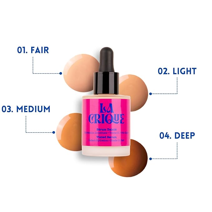 Tinted Serum - Hydrating Face Serum with Hyaluronic Acid - Skin Tint - Lightweight Foundation for Skin Glow - 99% Natural Ingredients - Vegan Makeup & Skincare - 1.0 Fl Oz β 04 Deep