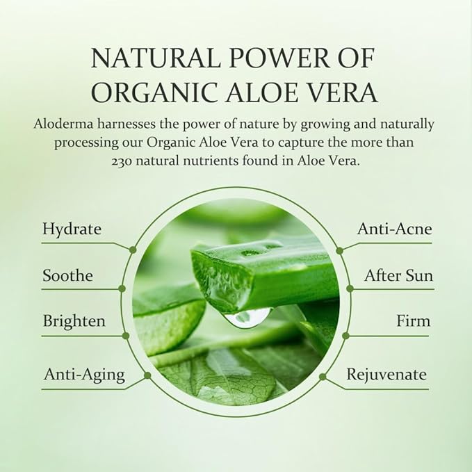Aloderma Essential Aloe Brightening Skin Care Set - 4 Pieces - Gel, Cleanser, Toner, Cream