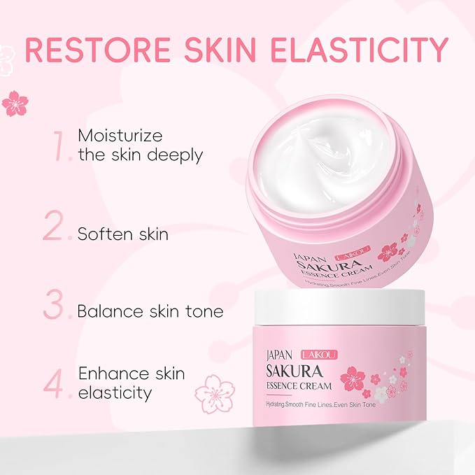 9 In 1 Japan Sakura Skin Care Set, Skincare Set For Women, Face Care Set For Women With Makeup Remover,Cleanser,Eye Cream,Serum,Hand Cream,Moisturizer, Travel Essentials Set