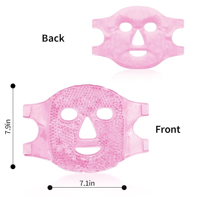 Bundle of CONBELLA Cold Face Eye Masks Ice Face Mask Hot Cold Compress and 2PCS Cooling Eye Mask Gel Eye Mask