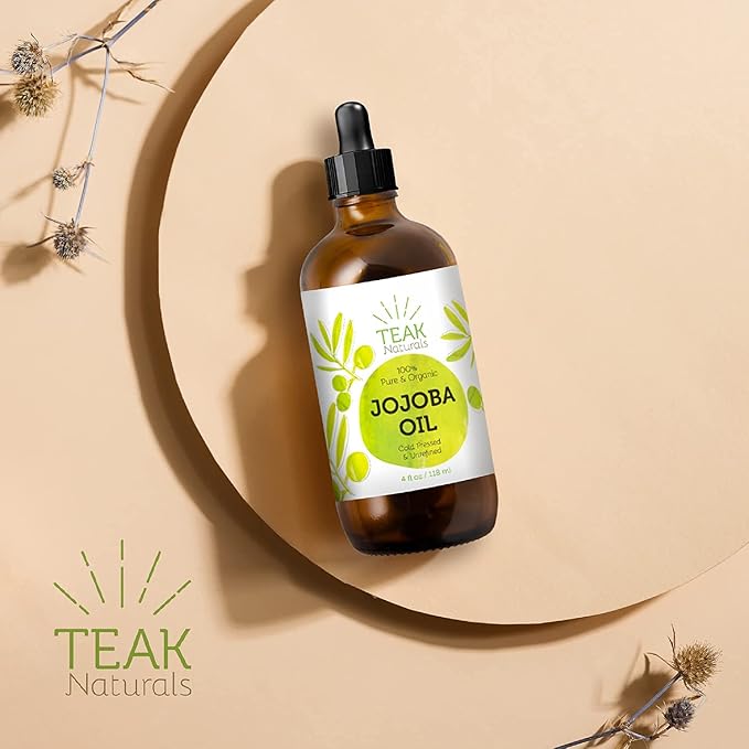 Cold Pressed Organic Jojoba Oil Natural Unrefined Pure Jojoba Oil Moisturizer for Skin Hair and Nails - 4 Ounces