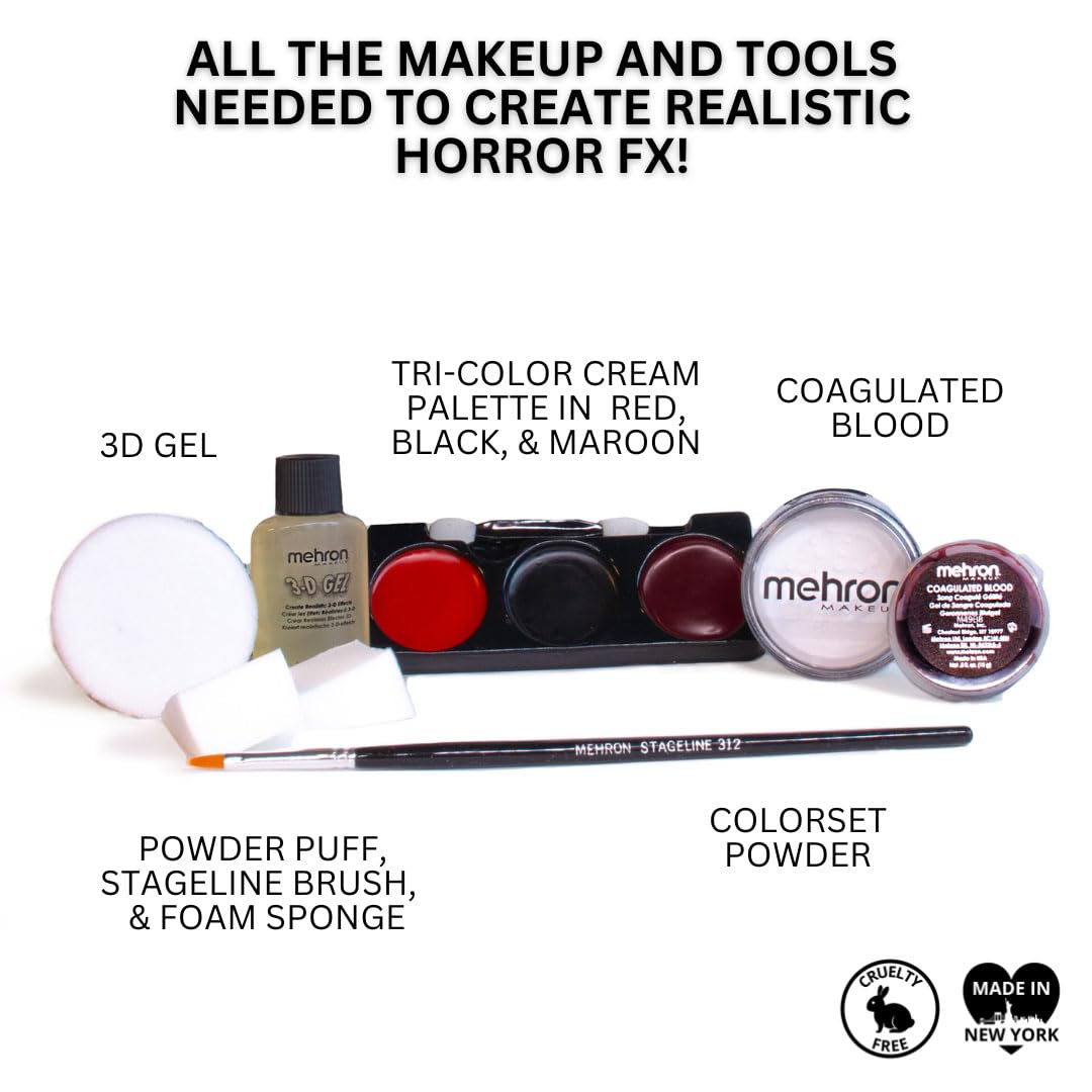 Mehron Makeup Premium Character Kits| Character Kits for Halloween & Cosplay| Made in the USA | Complete Kit Includes all Makeup, Tools, & Instructions on How to Create the Look | (Horror FX)