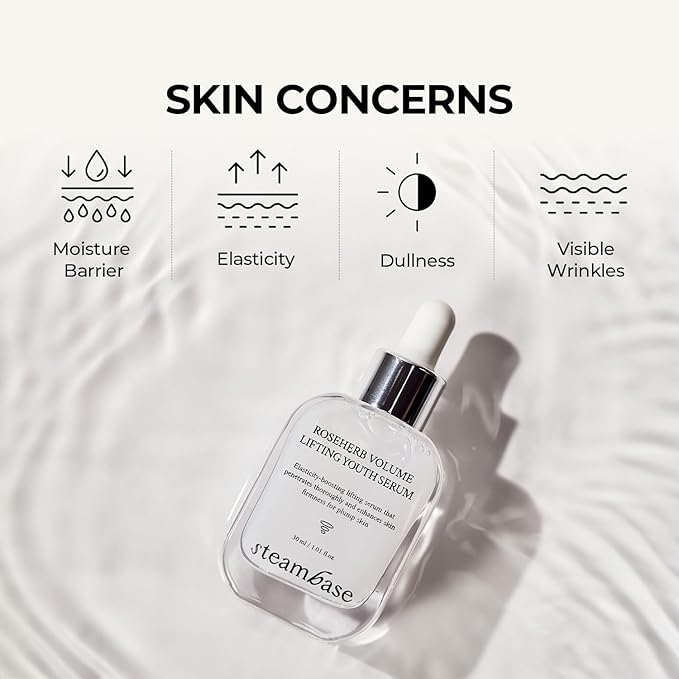 Roseherb Volume Lifting Youth Serum, 1.01 fl oz - Hydrating Peptides & Rose Herb Serum for Face, Plump, Glowy Skin | Korean Skin Care, Travel Size