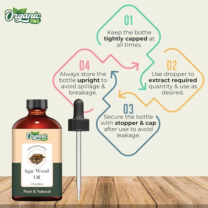 Agarwood (Aquilaria malaccensis) Oil | Pure & Natural Essential Oil for Skincare, Aroma & Diffusers - 118ml/3.99fl oz