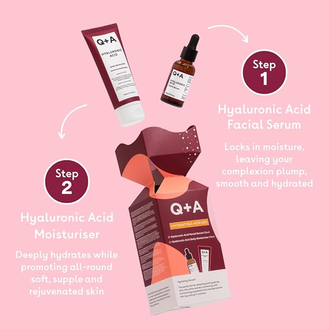 Hydrating Heroes Skincare Gift Set β A Giftset with Hyaluronic Acid Facial Serum 30ml, Daily Moisturiser 75ml for Dry, Dehydrated Skin, Vegan, Cruelty-Free, for Soft, Supple Complexion