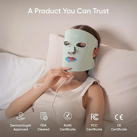 Nanoleaf LED Light Therapy Face Mask - Red Light Therapy, Blue Light Therapy Mask, Infrared, Portable Skincare Tool, Reduce Wrinkles Mask, Reduce Acne Device, Other Skin Concerns
