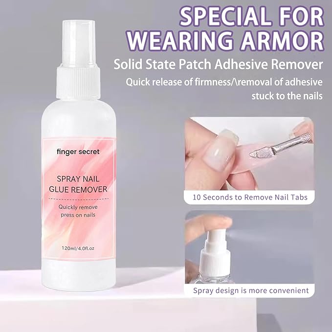 Press on Nail Glue Remover Nail Remover Kit,Cuticle Trimmer with Cuticle Pusher and Nippers Professional Manicure Tools for Manicure Salons