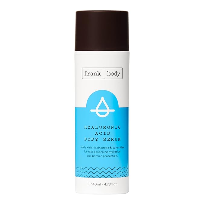 Frank Body Hyaluronic Acid Body Serum | Vegan & Cruelty-Free | Fast Absorbing Hydration & Barrier Protection | With Niacinamide 3%, Ceramides, and Hyaluronic Acid (4.73 fl oz/ 140mL)