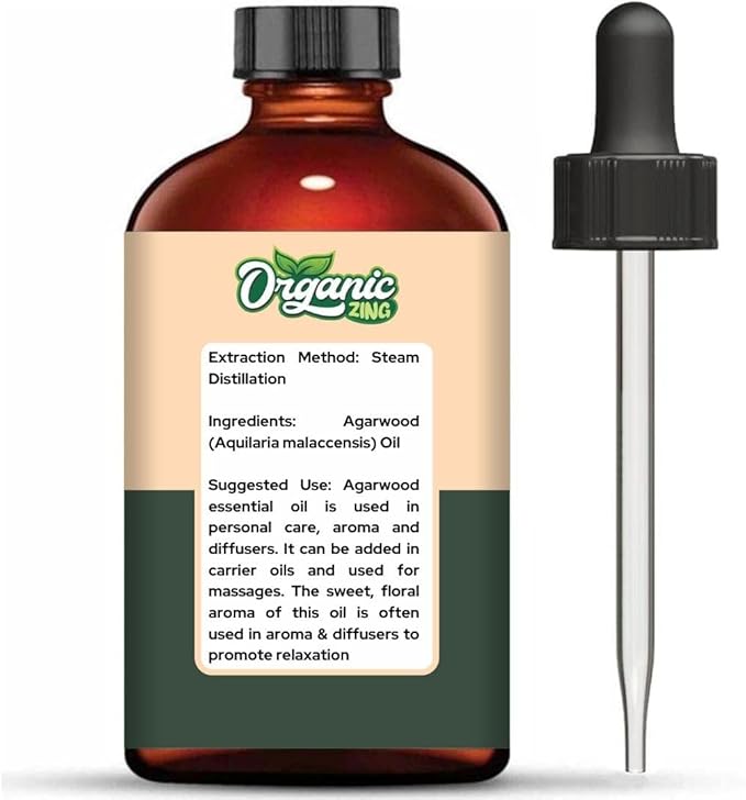 Agarwood (Aquilaria malaccensis) Oil | Pure & Natural Essential Oil for Skincare, Aroma & Diffusers - 118ml/3.99fl oz