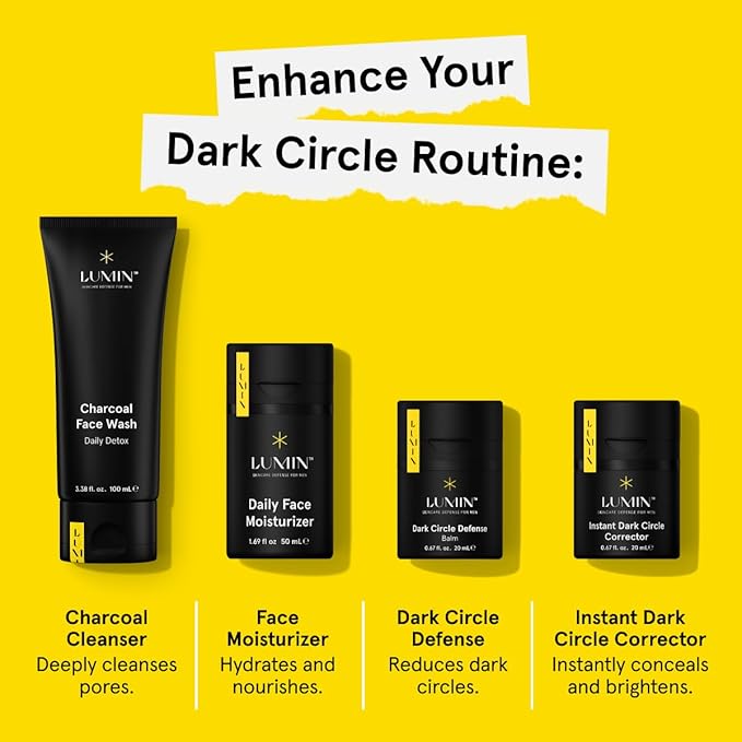 Lumin - Men's Dark Circle Defense Balm - Anti-Aging Korean Formulated Eye Cream Treatment for dark circles, fine lines, & wrinkles, Suitable for all skin types, Daily Use, 20ml, 1-Pack