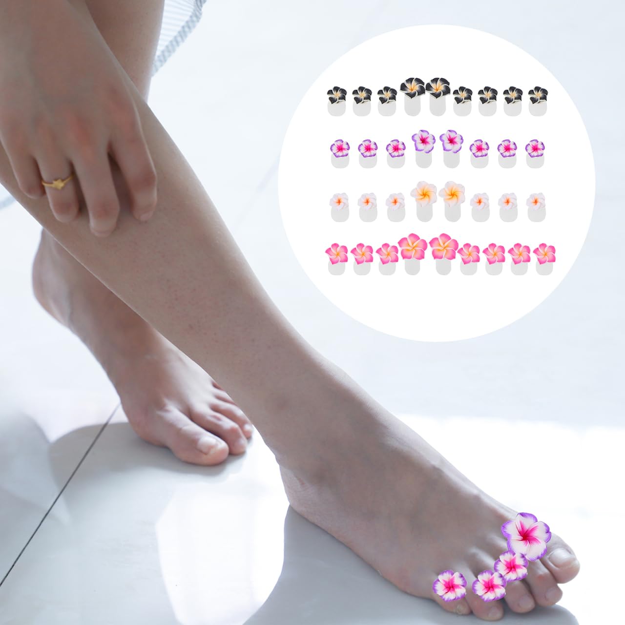NOLITOY 32pcs Silicone Toe Separators for Women: Flower Toes Dividers - Nail Art Tools Pedicures for Salon