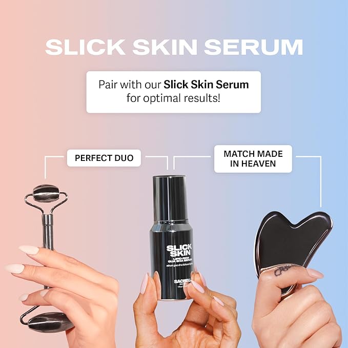 Sacheu Slick Skin Gua Sha Oil — Moisturizing and Anti Aging Squalane Oil for Face and Body Massage, Moisturizing and Hydrating Facial Serum with Essential Lipids — Vegan & Fragrance Free Face, 30 ml