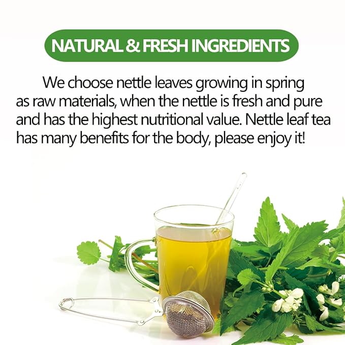 Premium 100 Stinging Nettle Leaf Tea Bags, Made with 100% Wild Nettle Leaves,No Additive & Caffeine Free.
