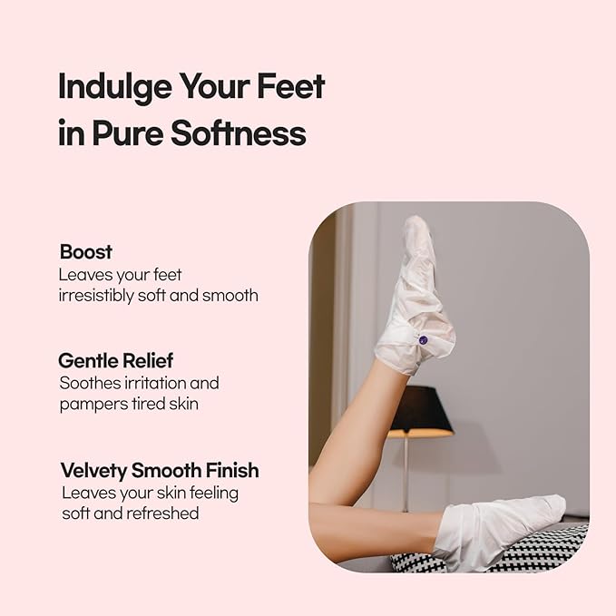 Epielle Moisturizing Foot Masks (Socks 6pk) for Foot Heel to Toe | Foot Cream & Lotion - Sunflower Seed Oil + Avocado Oil + Vitamin E, Mother's Day Gifts, Teacher's Appreciation