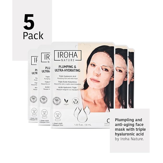 Anti-Aging Hand Mask (4 pairs) + Anti-Aging Face Mask (5 Masks)- Anti-Aging Hand Mask with Hyaluronic Acid and Bakuchiol & Anti-Aging Skin Care Mask- (Total bundle 9 pieces)