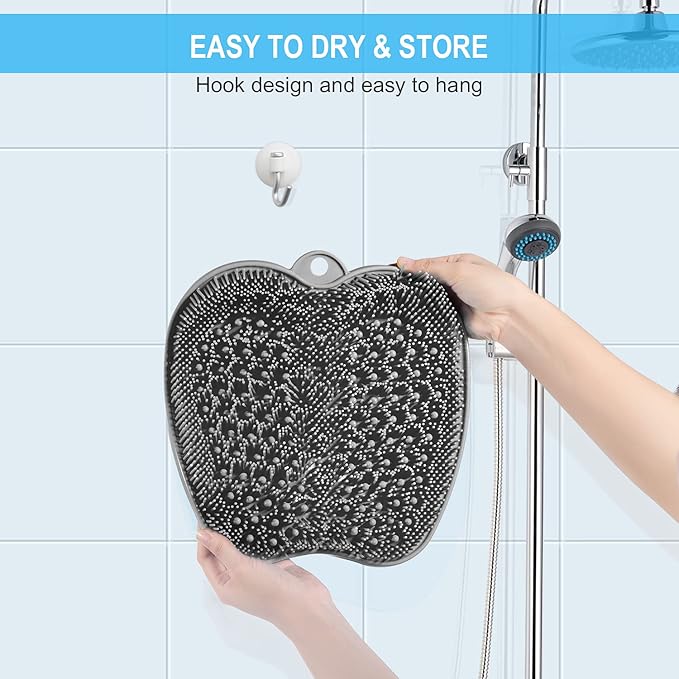 BESKAR 2Pack Shower Foot Scrubber Mat, Foot Scrubbers for Use in Shower, Cleaning & Exfoliating Your Feet No Bend