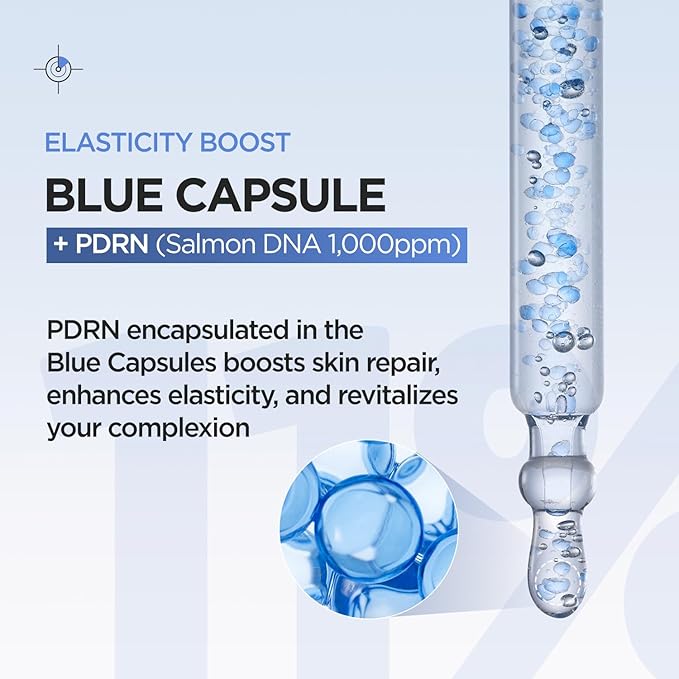 P.CALM Blue Capsule 11 Serum β PDRN & Caffeine for Intense Moisture, Plumping Effect, Elasticity, and Radiant Skin, Korean PDRN Serum (30ml / 1.01 fl.oz)