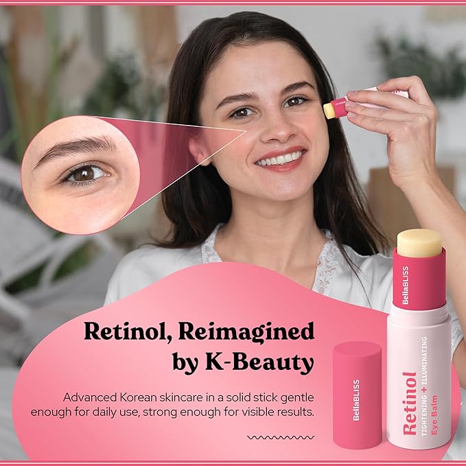 BellaBLISS Retinol Eye Balm ā Hydrating Under Eye Cream for Wrinkles, Dark Circles & Puffiness ā Lightweight Anti-Aging Formula ā Made in Korea ā 0.35 oz / 10 g ā Pack of 1