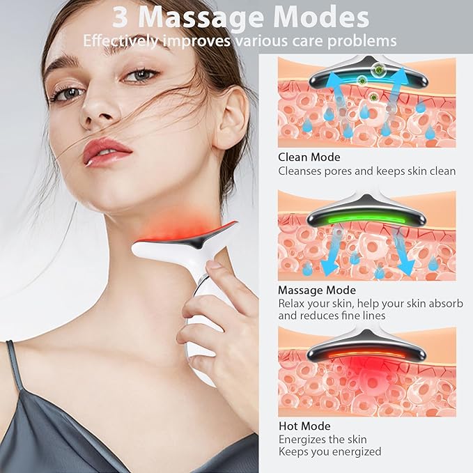 3 in 1 Face š²cuIpting Tool, 7 Color Mode, Facial Massager for Face and Neck, at-Home Facial Beauty Dešice for Skin Care, Face š²cuIpting Wand