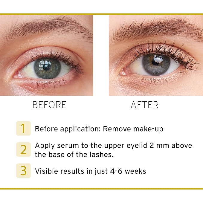 Nuvega Lash - Vegan Eyelash Serum & Eyebrow Serum for Long Eyelashes in just 4-6 Weeks I Lash Serum I Eyelash Growth Serum I Made in Germany I 3ml