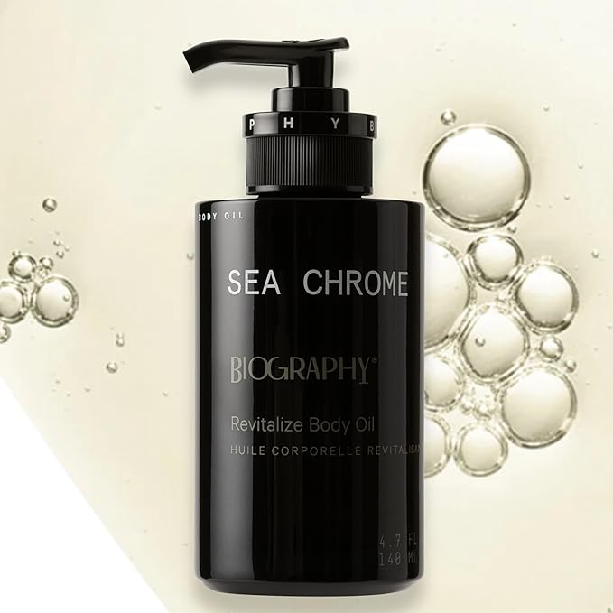 Biography Face Oil Collagen Booster, Moisturizer & Beauty Body Oil Skincare Gift Set for Women, Gua Sha w/Jojoba, Rosehip, French Marine Algae, Guarana Seed. Skin Hydrating Sea Chrome & Golden Ray