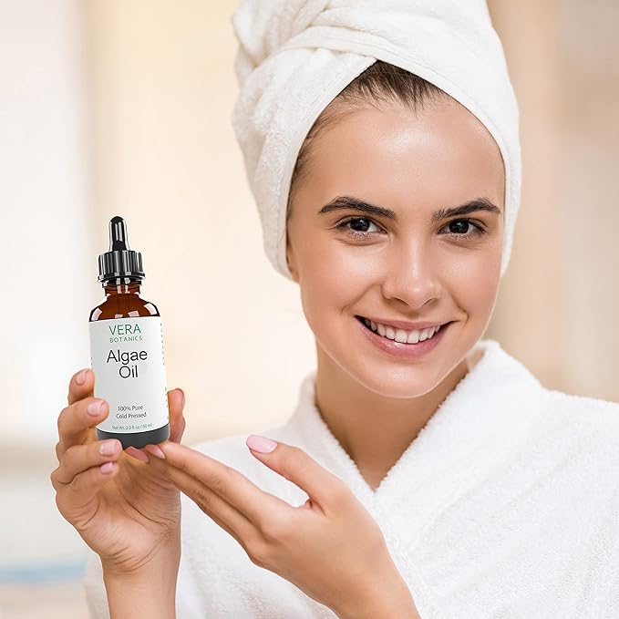 ALGAE OIL 100% Pure & Natural, Unrefined, Cold-Pressed For Face, Dry Skin, Nails, Lips, Body & Hair - Reduce Hair Breakage, Appearance of Scars from Psoriasis, Eczema & Acne