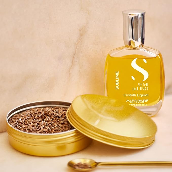 Alfaparf Milano Semi di Lino Sublime Cristalli Liquidi Hair Oil Serum with Thermal Protection - Anti Frizz Hair Serum & Smoothing Heat Protectant Spray with Vitamin E for Frizzy Hair (1.69 oz / 50 ml)