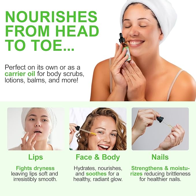 Neem Oil for Skin – 100% Natural Cold Pressed Neem Oil - for Face, Skin Care, Hair Care, Scalp Massage & Body Massage,Hair Growth, Acne, Anti-Aging Moisturizer (2.02 Fl Oz)
