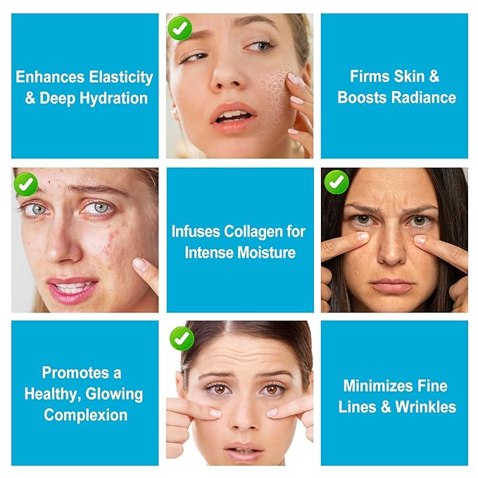 Collagen Real Deep Mask, Collagen Face Mask, Collagen Mask for Women with Hyaluronic Acid, Hydrating Face Masks Skincare, Firming Anti Wrinkle Aging Lifting Mask, Enhance Skin Vitality Deep Repair