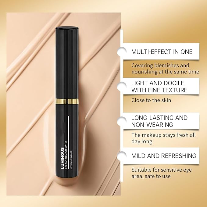 Luminous Eye Corrector,Luminous Eye Corrector Spf 41,Under Eye Color Corrector for Dark Circles,Peach Color Corrector, Anti-Aging Tinted Eye Cream (2pcs-Natural)
