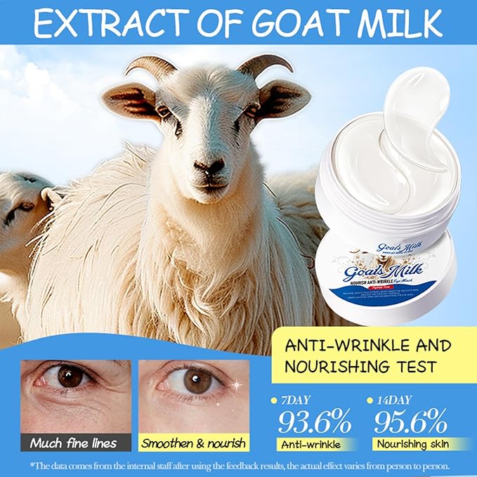 Under Eye Patches for Dark Circles & Puffy Eyes - 60 Pairs Hydrating Eye Mask with Hyaluronic Acid,Goats Milk & Hydrolyzed Elastin- Vegan, Cruelty-Free